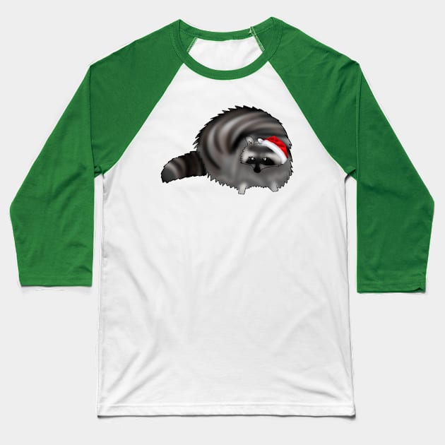 Christmas Raccoon Baseball T-Shirt by TheQueerPotato